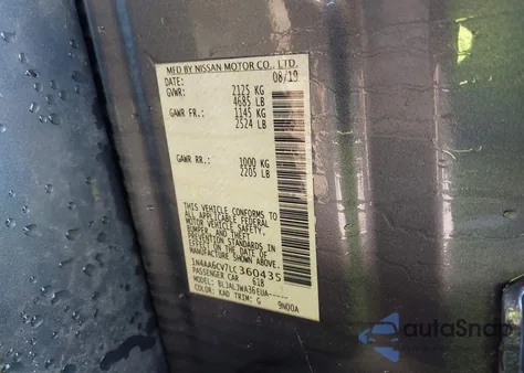 2020 Nissan Maxima Sv Xtronic Cvt из США, поврежденный, VIN 1N4AA6CV7LC360435